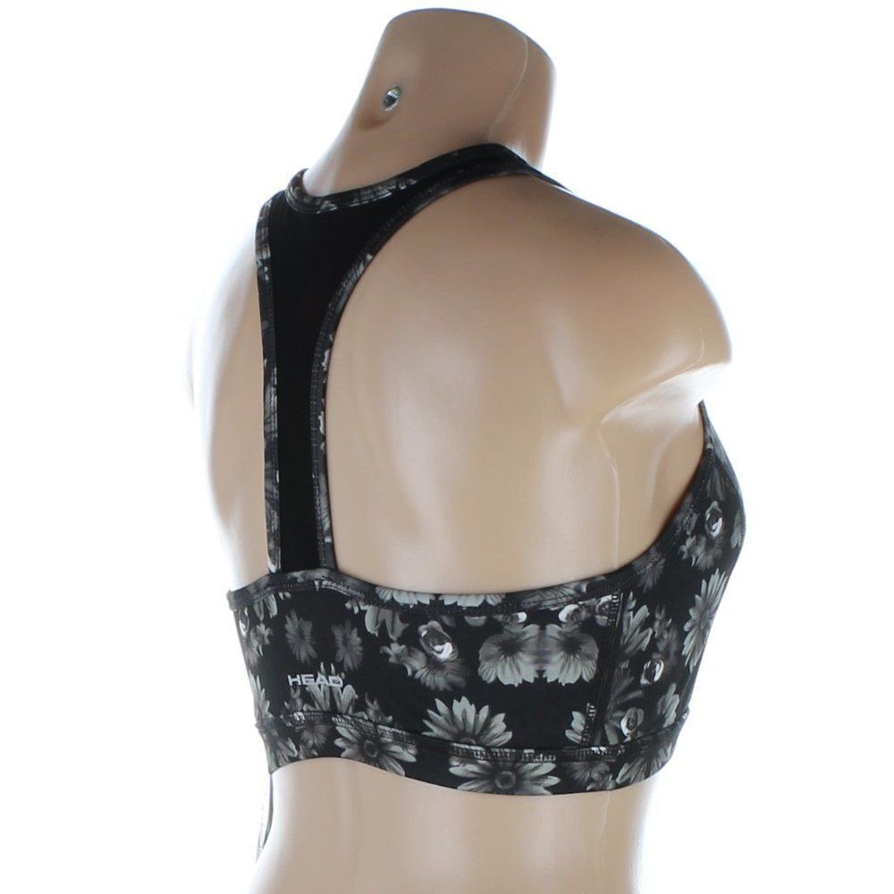 HEAD Intimates Black Floral Medium Impact Sports Bra - Size Medium NWT - Picture 7 of 10